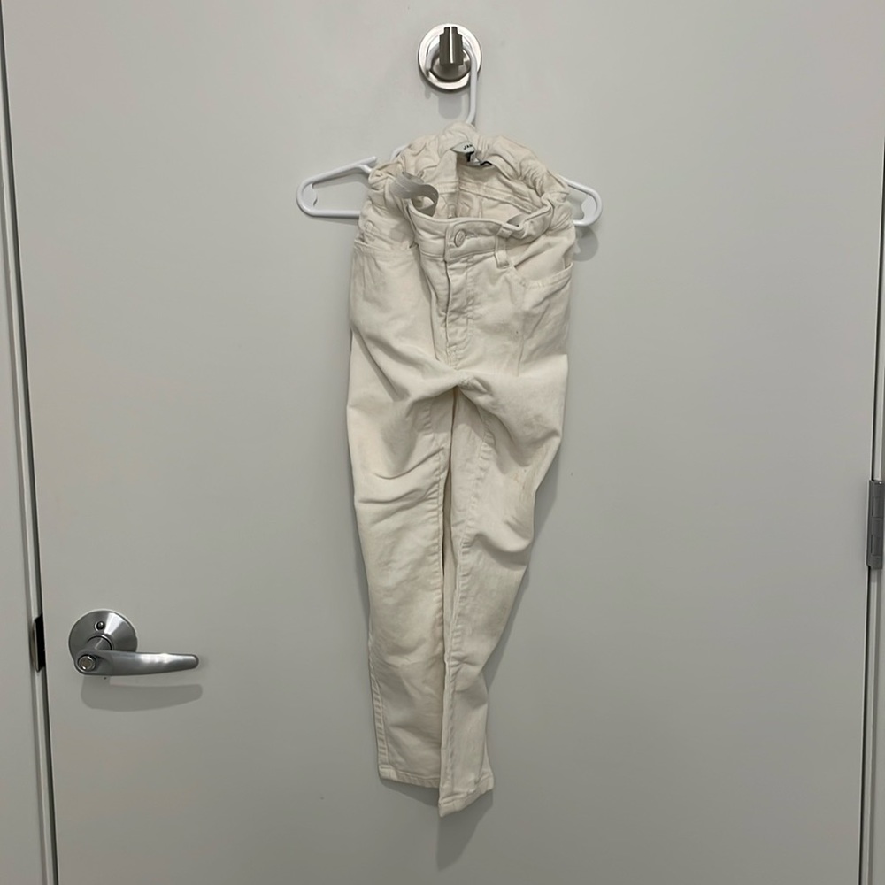 Janie & Jack cream corduroys, size 8, cropped